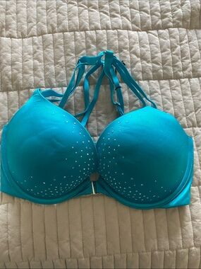 Victoria's Secret Turquoise Padded Rhinestone Bra